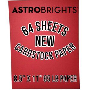 64 Pages Sheets Red Cardstock Paper AstroBrights Invitation Cards Scrapbooks F
